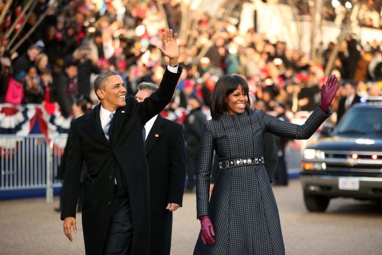 Barack and Michelle Obama at his second inauguration. Photo: Getty Images 