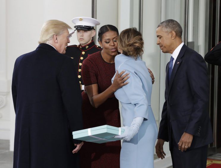 Melania Trump brought a gift from Tiffany & Co. to the White House on Inauguration Day. (Photo: AP)