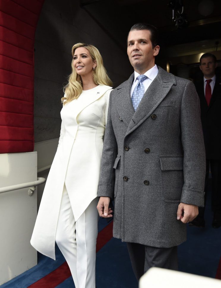 Ivanka Trump with her husband Jared Kushner at her father's swearing in ceremony. (Photo: AP)