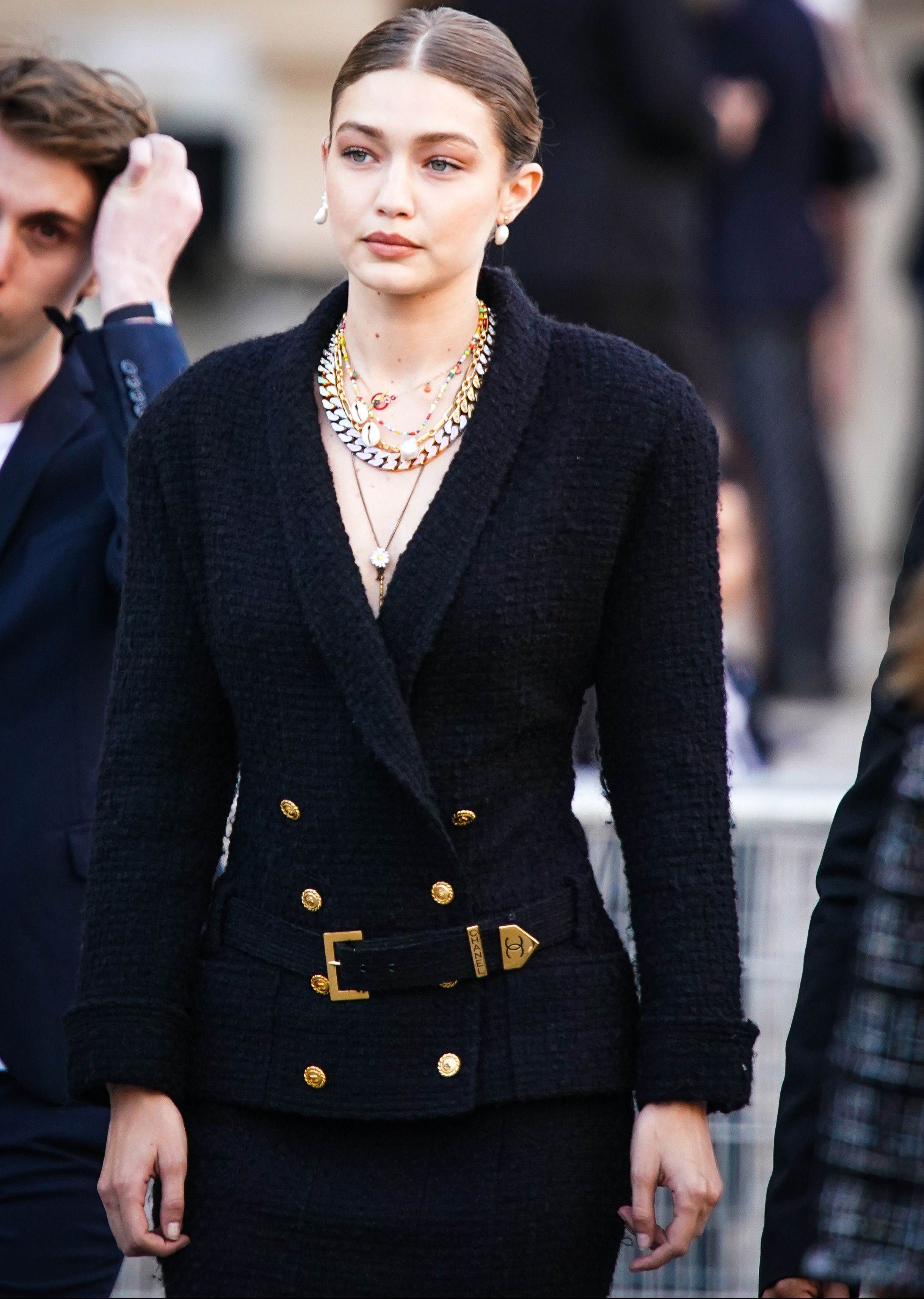 Gigi Hadid in Chanel. Gigi Hadid in Chanel.