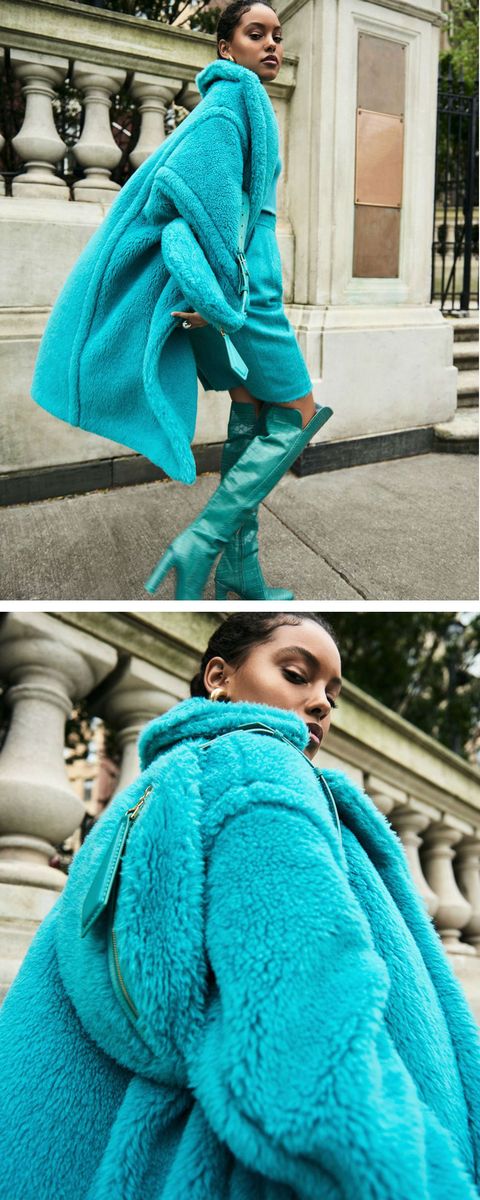 Max Mara Teddy Bear coat A model wearing a Max Mara Teddy Bear coat