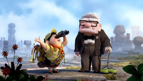 UP, from left: Russell, Carl Fredricksen (voice: Ed Asner), 2009. ©Walt Disney Co./courtesy Everett UP, from left: Russell, Carl Fredricksen (voice: Ed Asner), 2009. ©Walt Disney Co./courtesy Everett