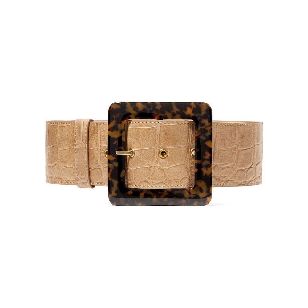 Croc-Effect Leather Belt Croc-Effect Leather Belt