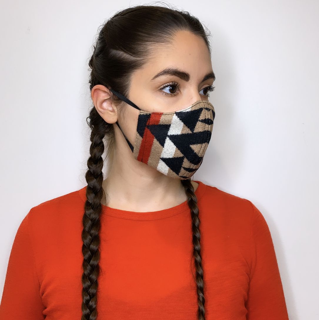 image indigenous fashion designer korina emmerich models one of her masks