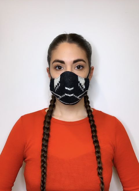 image indigenous designer korina emmerich modeling a face mask