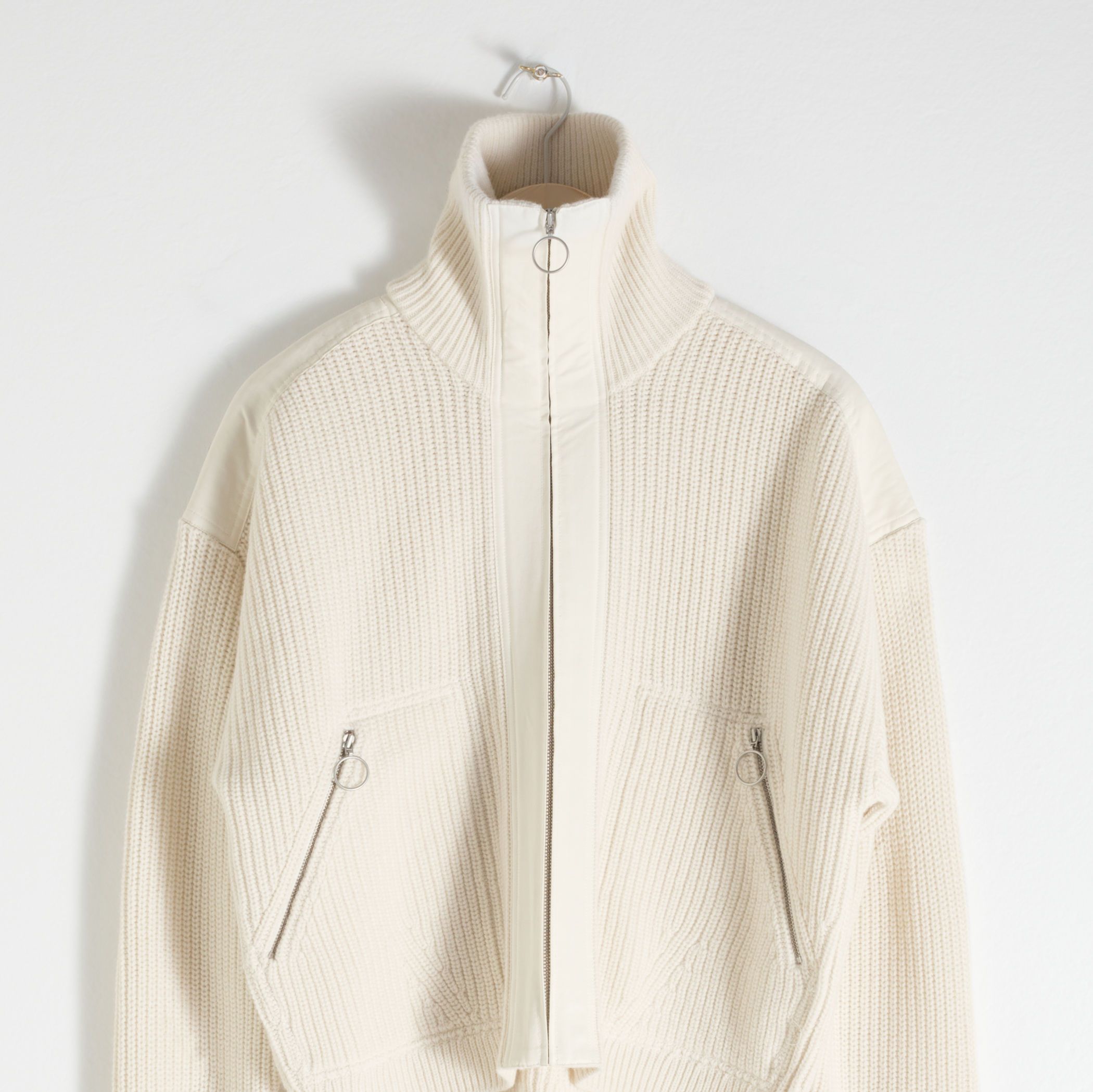 Wool Blend Zippered Turtleneck Wool Blend Zippered Turtleneck