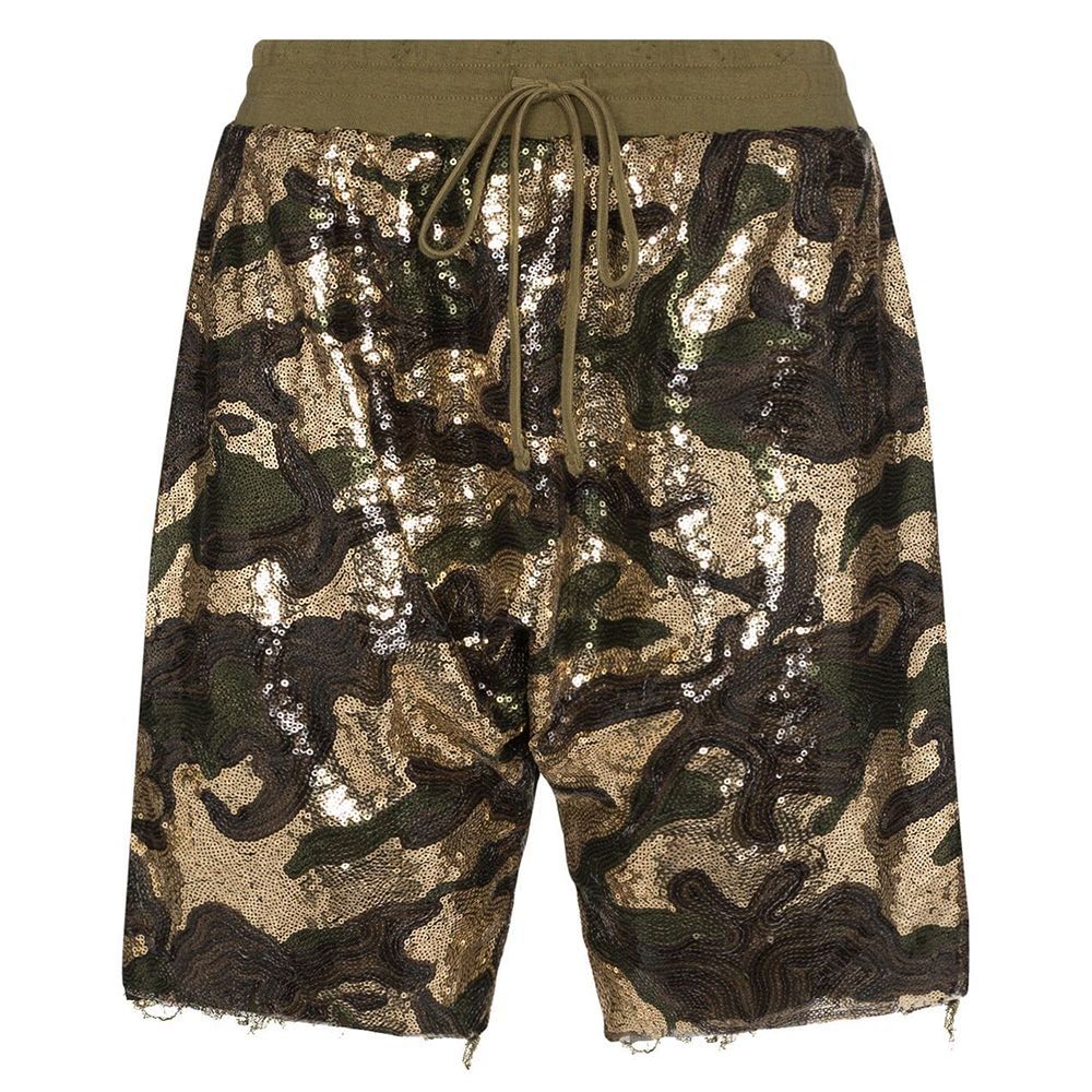 Sequin Camo Harem Shorts