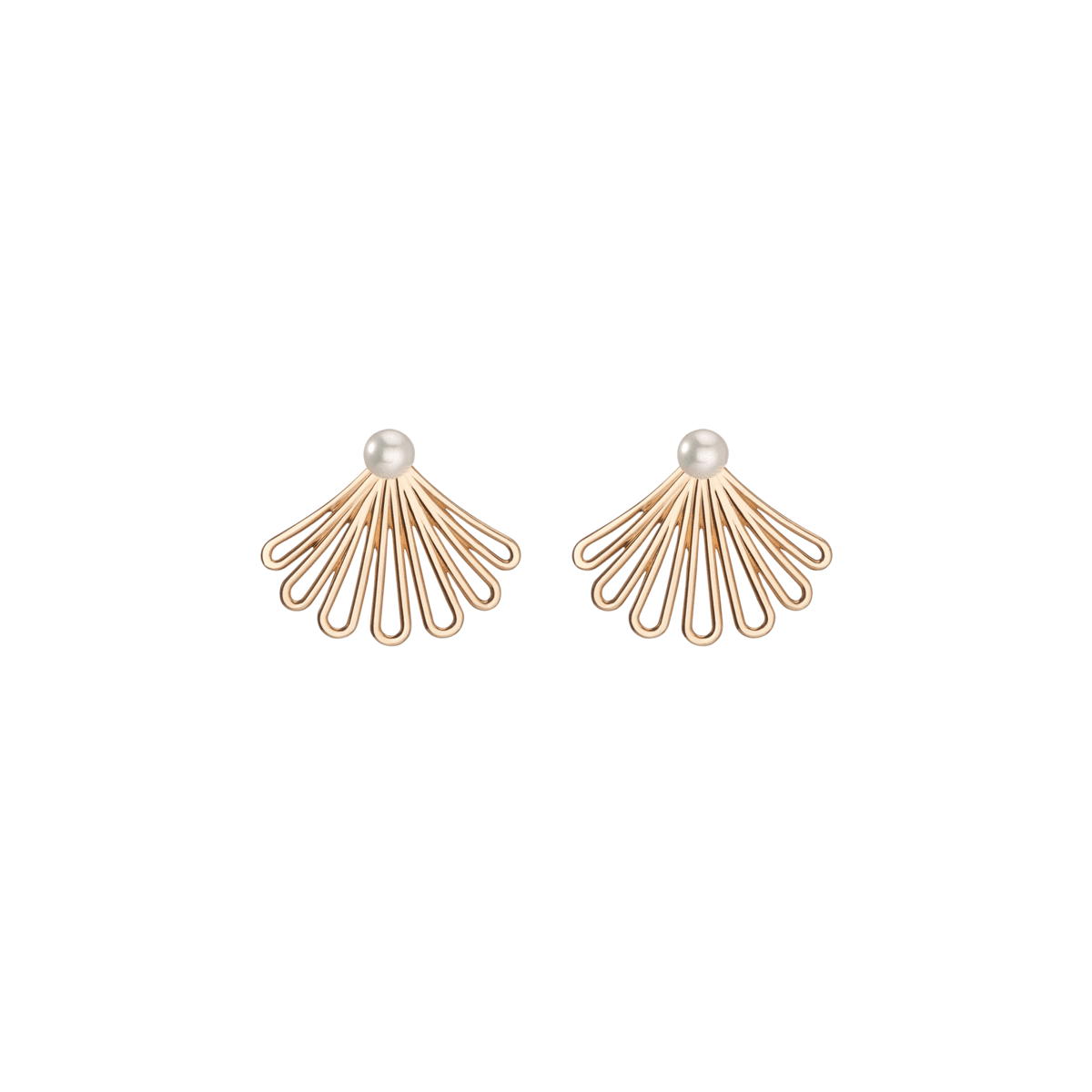 Deco Fan Pearl Earrings