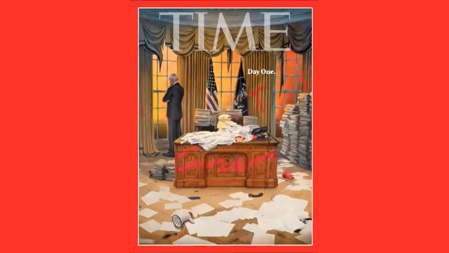Американский журнал Time поместил на обложку разгромленный Овальный кабинет в Белом доме. Запись была опубликована в Twitter издания. Американский журнал Time поместил на обложку разгромленный Овальный кабинет в Белом доме. Запись была опубликована в Twitter издания.