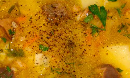 Суп-картофельный-с-потрохами-и-пшеном с потрохами и пшеном