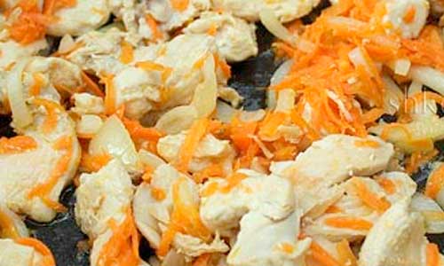 Филе кур с луком