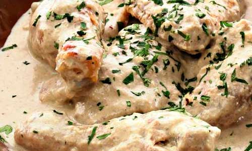 Курица-под-белым-соусом Курица под соусом