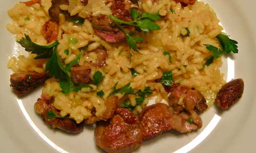Ризотто из куриных потрохов с сыром (чешское блюдо)