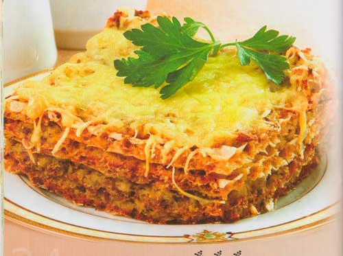 Торт с курицей и грибами