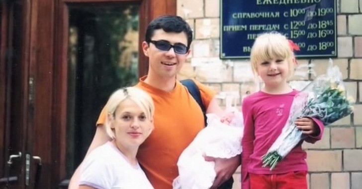 Сергей Бодров-младший с супругой и дочерью