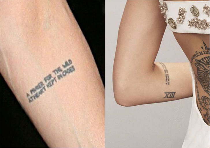 Линии судьбы: какая боль и мечты скрываются за татуировками Джоли